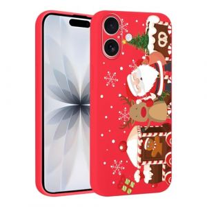 Vxinvnoi No&euml;l Coque pour iPhone 17, Etui en Rouge Silicone avec Collection Noel Dessin Anim&eacute; Motif Housse, Antichoc TPU Souple Bumper Protection Case pour iPhone 17 6,3", P&egrave;re No&euml;l (FORSALOR TRADING, neuf)