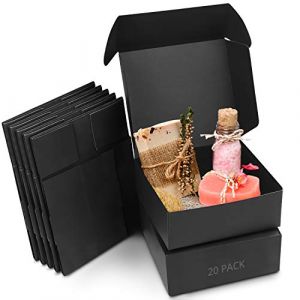 Kurtzy Boite Cadeau Noir Kraft (Lot de 20) - Boite Carton Vide de 12 x 12 x 5 cm - Cadeau Emballage Facile à Assembler pour Anniversaires, Mariages, Fête des Pere, Événements (Tinyyo Europe, neuf)