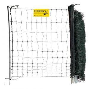 horizont easyLine Clôture électrique pour chien 50 m – 105 cm de haut – Clôture électrique avec 14 piquets en PVC et double pointe – Clôture mobile pour chien – Clôture de délimitation verte – Clôture (horizont group GmbH, neuf)