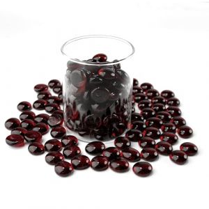 0.44 kg de Billes de Verre Rouge foncé,Mini Perles de Verre Plat~150 pcs pour Les remplisseurs de Vase,Roches d’Aquarium Mancala Gems pour Aquarium de Table(0,5''~ 0,7'') (Meschett, neuf)