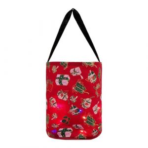 Seau d'Halloween lumineux, seau d'Halloween &agrave; LED,Sac de bonbons de No&euml;l lumineux r&eacute;utilisable polyvalent - Seau &agrave; bonbons r&eacute;utilisable polyvalent en Polyester, sac &agrave; de no&euml;l brillant pour fou (YihuoRiqie, neuf)