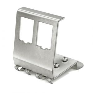 HB-DIGITAL Adaptateur de rail DIN pour module Keystone RJ45 &agrave; 2 ports, support en m&eacute;tal en acier inoxydable, 1,5 mm, pour montage sur rail DIN 35 mm, convient pour modules Keystone 14 x 16 mm (HB-DIGITAL, neuf)