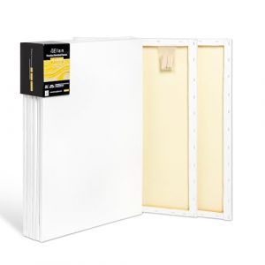Elan Toile Peinture 45x60 380 g, Lot de 6 Toiles à Peindre 100% Coton, 380 GSM Canvas Painting 45x60, Toile à Peindre, Chassis Entoilé, Canvas 60x45 (BG Productions, neuf)