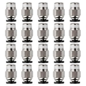 Lot de 20 connecteurs PC4-M10 PC4-M10 - Raccord pneumatique droit PC4-M10 - Connecteur pneumatique PC4-M10 - Connecteur pneumatique droit pour imprimante 3D - Raccord rapide - Filetage M10 (QiXinGYL, neuf)
