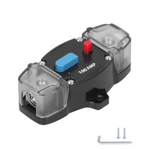 Flaconi Disjoncteur de Voiture,Disjoncteur 250a,12v-48v Disjoncteur Audio de Voiture,Réinitialiser Manuellement le Disjoncteur,Convient pour Audio de Voiture (100A) (shenhua auto, neuf)