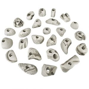ALPIDEX 25 Prises d'escalade | Pierres Escalade | Poign&eacute;es Tailles M, S | Marchepieds | Set Prises Escalade | R&eacute;sistant Aux Intemp&eacute;ries - Couleur:Blanc-mouchet&eacute; (BB Sport, neuf)