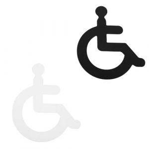 2 Autocollants de salle de bains autocollants 3D stickers muraux décalcomanies pour fauteuils handicapés emblèmes décor signe de handicap signe de toilettes Acrylique (UAB WSVLKE LT, neuf)