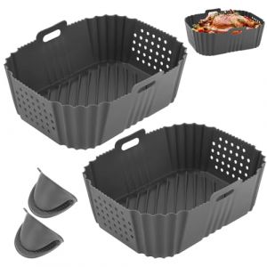 2 Pièces Moule Silicone Air Fryer Ninja Double Stack XL SL400EU 9.5L,Moule Accessoires Airfryer pour Foodi Max Dual Zone 9.5l AF400EU AF300EU 7.5L,Air Fryer pour Friteuse sans Huile(Gris) (LIUZZA NIELE S.R.L., neuf)