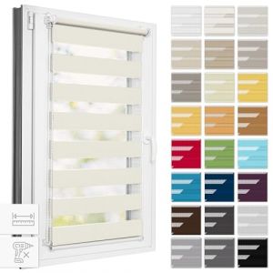 Estika Store Enrouleur Jour Nuit Klemmfix sans perçage - Largeur au Choix Tous Les 1 cm - 70 x 150 cm - Crème - Store à enroulement, Double Tissu, pour fenêtres intérieures (Estika, neuf)