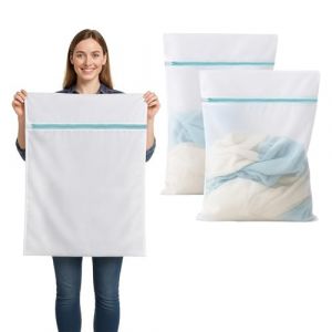 IBOPUXIU Filet Linge Machine à Laver, Lot de 2 Filet de Lavage XXL 60x80 cm, Sacs de Lavage Machine à Laver avec Fermeture Éclair, Maille Résistante pour Rideaux, Manteaux, Linge de Lit, Tapis, Servie (HEALTH YOUR PETRICA  S.R.L., neuf)