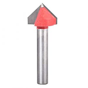 Fraise à rainurer KATUR V, Fraise en carbure de tungstène en V pour la gravure CNC, Outil à bois pour fraise en bout avec queue de 6mm (tige de 6mm, largeur de 16mm, 90 degrés) (BIToo, neuf)