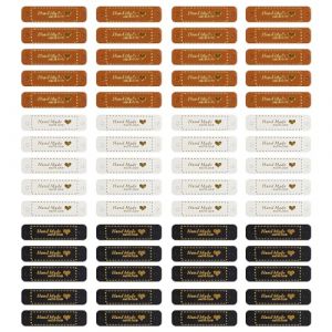 LERANXIN 60 Pièces Étiquettes Fait Main à Coudre, 3 Couleurs Etiquette Vetement, Étiquettes Couture pour Vêtements, Sacs et DIY (LERANXIN, neuf)