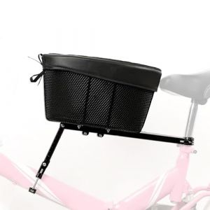 Panier de vélo pour Chiens jusqu'à 6 kg, 34 x 28 x 18 cm, Panier de vélo pour Chien, pour Porte-Bagages, avec Cadre en métal Solide, Rembourrage Doux, Panier Amovible, imperméable, Panier de Guidon (vusintalu, neuf)
