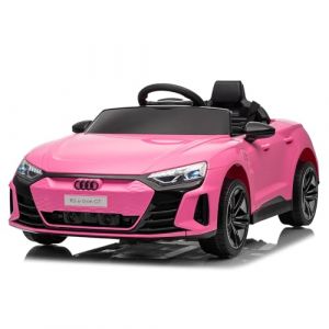 LALAHO Voiture véhicule électrique Enfant Audi avec Télécommande 2.4G, 12 V Véhicule électrique Enfant 2 Portes avec MP3 (Rose) (Sarefun, neuf)