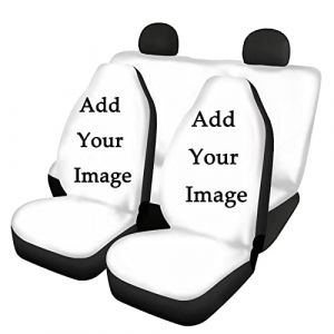 Howilath Personnalisez votre logo/image/motif/photo/nom/texte sur les housses de si&egrave;ge de voiture (lot de 4), 2 housses de si&egrave;ge avant et de dossier, d&eacute;coration int&eacute;rieure de voiture (yulinshijijushangmaoyouxiangongsi, neuf)