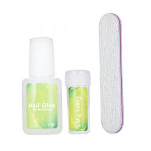 Ensemble de colle de patchs correction d'ongle d'orteil, kit correction patch 'ongle incarn&eacute;, patch redresseur ' 'orteil &eacute;lastique avec colle lime &agrave; ongles (weicishangmao, neuf)