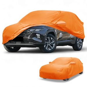 Partuto Housse Voiture &Eacute;tanche Toutes Saisons pour Ext&eacute;rieur Automobile Anti-UV Soleil Pluie Protection Compl&egrave;te Ext&eacute;rieure pour Hyundai Tucson 210D-Pu Orange avec Bandes R&eacute;fl&eacute;chissantes (Part to u, neuf)