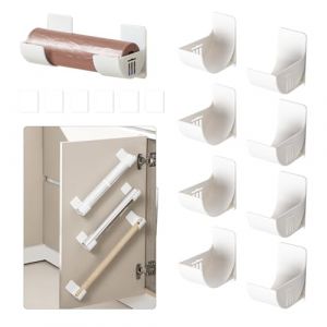 Keboyoe 4 Paires Support de Sac Poubelle Organisateurs de Cuisine Support Mural Distributeur Film Alimentaire Support Rangement Porte Distributeur de Sacs Poubelle pour Armoire, Maisons, Cuisines (Yingcen, neuf)