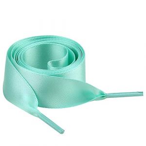 Jamron Plat Soie Ruban Satin Lacet 2CM Large pour Sneakers Ballerines Escarpin P13 Vert Clair 140 CM (No.7 Fashion House, neuf)