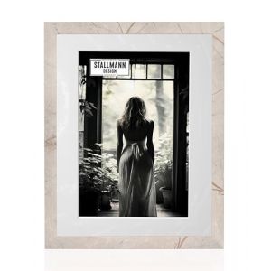Stallmann Design Cadre photo avec passe-partout 60x80 cm (image 50x70 cm) | Couleur : pierre optique | Baguette de cadre de 30 mm d'&eacute;paisseur (Stallmann Design, neuf)