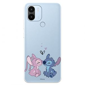 Coque pour Xiaomi Redmi A1 - Xiaomi Redmi A2 Officielle Lilo & Stitch, Angel & Stitch Baiser pour prot&eacute;ger votre t&eacute;l&eacute;phone. Coque en silicone souple sous licence officielle (La Casa de Las Carcasas, neuf)