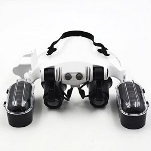 Meichoon Loupe Bandeau avec Lumi&egrave;re LED Loupe Grossissante 4 Lentilles Interchangeables 10X 15X 20X 25X Identification Bijoux Horloge &eacute;lectronique R&eacute;paration Travail Laboratoire UC46 (Meichoon Direct, neuf)