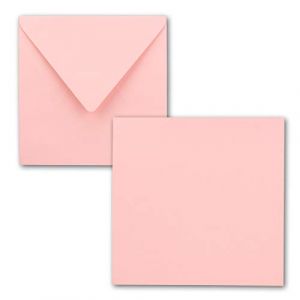 FarbenFroh® by GUSTAV NEUSER® Lot de 25 cartes simples, carrées, 15 x 15 cm, avec enveloppes, en rose, pour cartes de vœux, etc. (GUSTAV NEUSER GmbH, neuf)