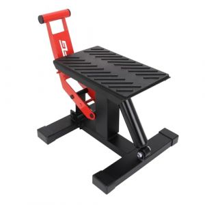 JFG RACING Support Moto Cross,Support Levage Moto Pont Elevateur Moto Hydraulique,Table de Levage R&eacute;glable en Hauteur Leve Moto Centrale pour Pitbike E-Bike Enduro Supermoto-Rouge (Jinyao, neuf)