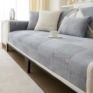 IMSGVIFO Housse de Canap&eacute; d&rsquo;Angle -4/3/2/1 Places Couvre Canape avec Accoudoirs Matelass&eacute;e avec M&eacute;ridien Gauche/Droite - Protection Canap&eacute; Anti-Taches en Forme de L (ZZZTLI, neuf)