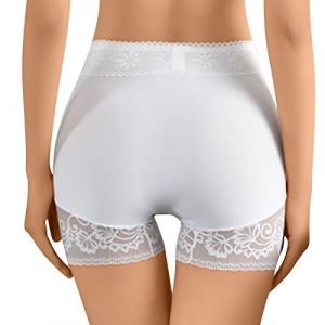 G&eacute;n&eacute;rique Femmes sous Jupe Shorts Pantalon De S&eacute;curit&eacute; Doux Stretch Dentelle Garniture Leggings Pantalon De Yoga Court Panty Coton Cycliste Short Boxer Shorty Legging Boxer Cale&ccedil;on (04 Blanc, XL) (Qingyak, neuf)