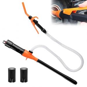 WIYETY Pompe de transfert de liquide &agrave; piles pour essence - Pompe &agrave; siphon &eacute;lectrique avec aspiration automatique - Pompe &agrave; carburant portable pour garage et ext&eacute;rieur - Tuyau de 89,9 cm (ANDRECHR, neuf)