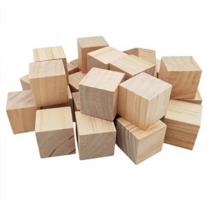 Lot de 30 cubes en bois naturel brut de 3,5 cm pour travaux manuels, sculpture et projets de bricolage (Anktily, neuf)