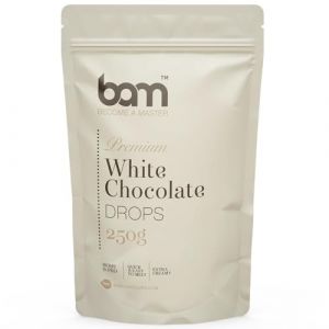BAM P&eacute;pites de Chocolat Blanc &ndash; Chocolat P&acirc;tissier pour Desserts, Ganaches, Cr&egrave;mes et Fruits &ndash; Chocolat de Couverture de Qualit&eacute;, 250 grammes (BAM - become a master, neuf)