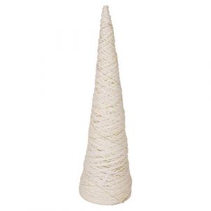 URBNLIVING Pommes de sapin de Noël à LED en forme de pyramide avec guirlande lumineuse - Blanc avec paillettes - 60 cm (Panorama Stores, neuf)