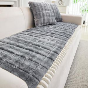 GKXLH Housse de canap&eacute; &eacute;paisse - Nouvelle Polaire Douce au Lait Housse canape 2, 3, 4 Places, Universelle Housse canap&eacute;, antid&eacute;rapante Housse canap&eacute; 3 Places pour Protecteur de canap&eacute; - 70x180cm (HTDirect Store, neuf)