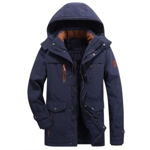 G&eacute;n&eacute;rique Parka Homme Hiver - Manteau Parka Chaud Fourrure Casual Outdoor Blouson Amovible Capuche Doudoune Longue Blouson Chaud En Coton Polaire &eacute;Paisse Et Chaude - Coupe-Vent (Wllybh, neuf)