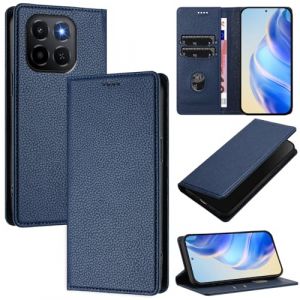 XINYEXIN Coque pour Honor X6c - &Eacute;tui Portefeuille en Cuir &agrave; Rabat - Porte-Cartes Support Magn&eacute;tique Housse Folio Flip Case - Bleu fonc&eacute; (Xinyexin, neuf)