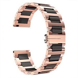 BINLUN Bracelet de Montre Céramique pour Femme Homme avec en Acier Inoxydable Poli 12mm 14mm 16mm 18mm 20mm 22mm Bracelets de Montres à Dégagement Rapide avec Boucle Papillon 6 Couleurs (Prince Gera Flagship Store EU Store, neuf)