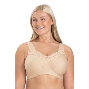 Miss Mary of Sweden : Broderie Anglaise, Soutien-Gorge de Confort en Coton, sans Armature 105C Beige (Miss Mary of Sweden, neuf)