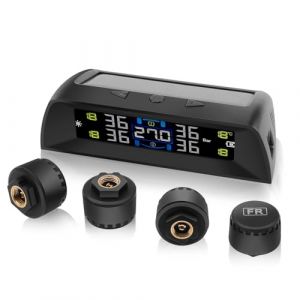 KAOLALI TPMS Système de Surveillance de la Pression des Pneus, Support Charge Solaire, Afficher la Température à l'intérieur de la Voiture, avec 4 Capteurs Externes Voiture pour LKW SUV RV 0-72 Psi (GELPARTS, neuf)