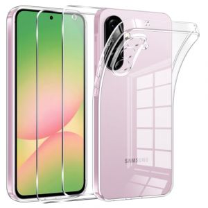 Phoona Coque pour Samsung Galaxy A56 5G avec 2 Pièces Protection Écran en Verre Trempé,Ultra Transparente Silicone en Gel TPU Souple pour Samsung A56 Couqe,Antichoc Anti-Jaune Etui Bumper (Kohl Florian, neuf)
