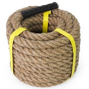 Aoneky Corde en Jute 14/16/20/25/30/40/50mm, 8/15/30M- Grosse Corde en Chanvre Torsadée en Fibres Chanvre pour Bricolage, Tir à la Corde, Décoration Jardin (30M 30mm) (A-Aoneky, neuf)