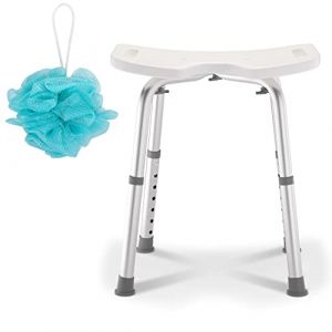 Izrielar Tabouret de douche pour seniors, r&eacute;glable en hauteur, si&egrave;ge de douche pour salle de bain, aide &agrave; la douche antid&eacute;rapant jusqu'&agrave; 150 kg, tabouret pour douche, si&egrave;ge de bain Blanc (JinShing, neuf)