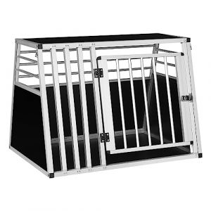 EUGAD Caisse Transport pour Chiens Grand, Cage de Transport pour Chien en Aluminium,Caisse de Transport pour Animaux avec Fermeture de Sécurité, Stable CageTransport Chiens Grande- 92x65x66cm (Eugad, neuf)