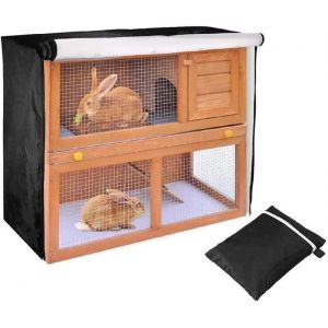 Housse de Clapier à Lapin Housse Universelle pour Clapier à Lapin Imperméable Cage à Lapin, Double Couche Housse de Clapier Coupe-Vent Imperméable Couverture de Cage Thermique 122 cm Durable 21 (CasaLyn, neuf)