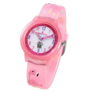 Bigmeda Montre pour Enfants, Montre pour Enfants &Eacute;tanche 30M, Montre &agrave; Quartz Analogique De Dessin Anim&eacute; 3D, Montre Bracelet &Eacute;ducative pour Enfants 3 &agrave; 12 Ans. (Flamant Rose) (FLYKOO, neuf)