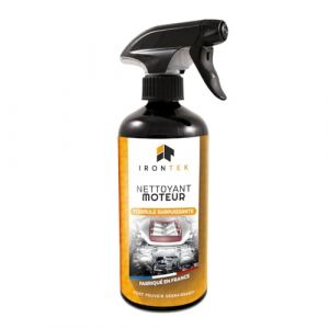 Nettoyant Moteur 500ml Spray - IRONTEK | IT303 | D&eacute;graissant Surpuissant | &Eacute;limine Graisse Huile Cambouis | Compartiment Moteur Encrass&eacute; | Compatible Platiques & Caoutchoucs (SNQR-MOTORS, neuf)