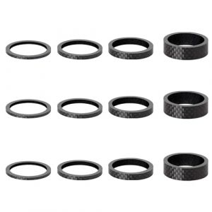 Azarxis Entretoise de Direction 12 Pièces Sets d'Entretoises Rondelles de Potence pour Vélo de Route Montagne VTT BMX (Noir Carbone - 12 Pièces) (Azarxis (FR), neuf)