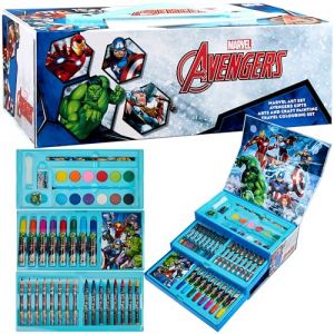 Marvel Set de Coloriage Spiderman Avengers, Coffret Peinture et Coloriage Enfant Malette Dessin Peinture Garcon 40+ Pcs, Id&eacute;e Cadeau Garcon (Multicolore Avengers) (Get Trend., neuf)