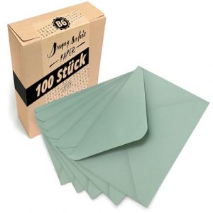 Japun - enveloppes (100 pièces) en papier, enveloppe sans fenêtre - DIN B6-175 x 125 mm - vert (Nature Nerds GmbH, neuf)